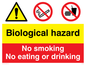 CH5465: Biological hazard & no smoking, eating or drinking