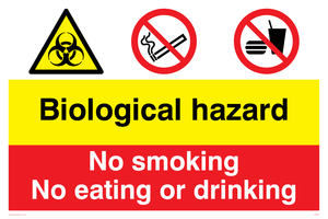 CH5465: Biological hazard & no smoking, eating or drinking