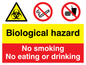 CH5465: Biological hazard & no smoking, eating or drinking