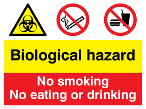 CH5465: Biological hazard & no smoking, eating or drinking