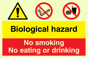 CH5465: Biological hazard & no smoking, eating or drinking