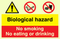 CH5465: Biological hazard & no smoking, eating or drinking