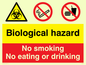 CH5465: Biological hazard & no smoking, eating or drinking
