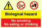 CH5465: Biological hazard & no smoking, eating or drinking