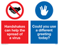 CH5930: Handshakes help spread a virus use vulcan salute instead