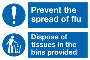 CH5969: Prevent the spread of flu dispose of tissues in the bins provided