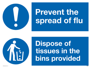 CH5969: Prevent the spread of flu dispose of tissues in the bins provided