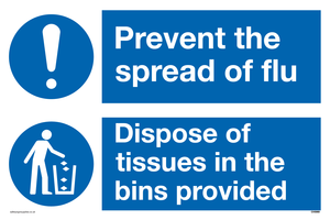 CH5969: Prevent the spread of flu dispose of tissues in the bins provided