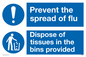 CH5969: Prevent the spread of flu dispose of tissues in the bins provided