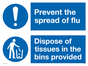 CH5969: Prevent the spread of flu dispose of tissues in the bins provided