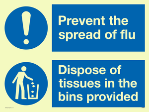 CH5969: Prevent the spread of flu dispose of tissues in the bins provided