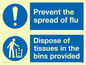CH5969: Prevent the spread of flu dispose of tissues in the bins provided