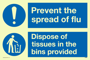 CH5969: Prevent the spread of flu dispose of tissues in the bins provided
