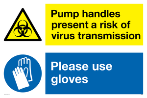 CH5972: Pump handles present a risk of virus transmission please use gloves