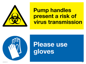 CH5972: Pump handles present a risk of virus transmission please use gloves