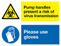 CH5972: Pump handles present a risk of virus transmission please use gloves