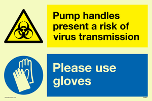 CH5972: Pump handles present a risk of virus transmission please use gloves