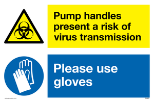 CH5972: Pump handles present a risk of virus transmission please use gloves