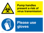 CH5972: Pump handles present a risk of virus transmission please use gloves