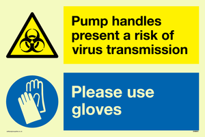 CH5972: Pump handles present a risk of virus transmission please use gloves