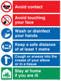 CH6143: Covid 19 multi sign - 1 metre
