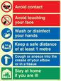 CH6143: Covid 19 multi sign - 1 metre