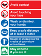CH6143: Covid 19 multi sign - 1 metre