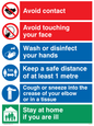 CH6143: Covid 19 multi sign - 1 metre