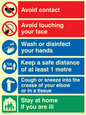 CH6143: Covid 19 multi sign - 1 metre