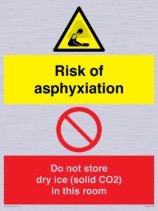 CH7557: Risk of asphyxiation. Do not store dry ice (solid CO2) in this room