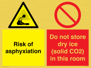 CH7557: Risk of asphyxiation. Do not store dry ice (solid CO2) in this room