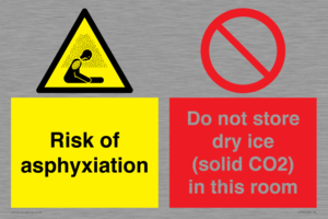 CH7557: Risk of asphyxiation. Do not store dry ice (solid CO2) in this room