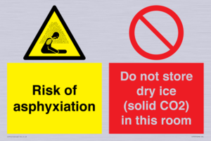 CH7557: Risk of asphyxiation. Do not store dry ice (solid CO2) in this room