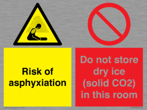 CH7557: Risk of asphyxiation. Do not store dry ice (solid CO2) in this room