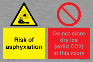 CH7557: Risk of asphyxiation. Do not store dry ice (solid CO2) in this room