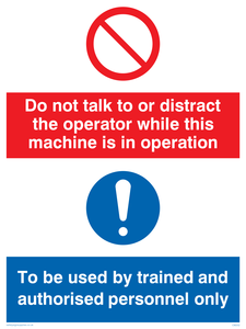 CM202: Do not talk or distract sign