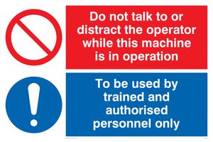 CM202: Do not talk or distract sign
