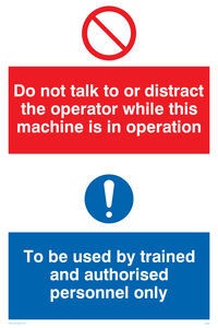 CM202: Do not talk or distract sign