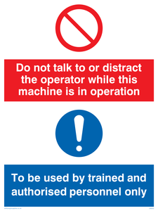 CM202: Do not talk or distract sign