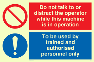 CM202: Do not talk or distract sign