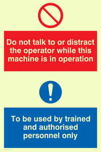 CM202: Do not talk or distract sign