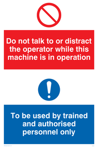 CM202: Do not talk or distract sign