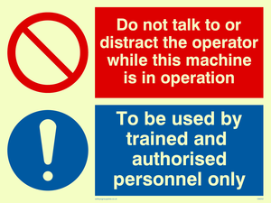 CM202: Do not talk or distract sign