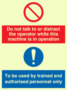 CM202: Do not talk or distract sign