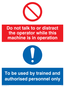 CM202: Do not talk or distract sign