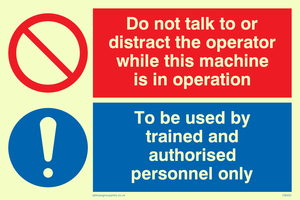CM202: Do not talk or distract sign
