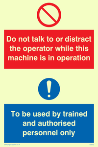 CM202: Do not talk or distract sign