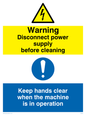 CM203: Disconnect power supply sign
