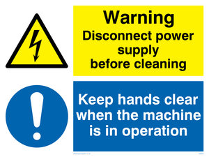 CM203: Disconnect power supply sign
