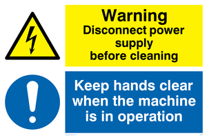 CM203: Disconnect power supply sign